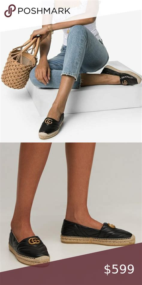 gucci leather espadrille with double g|gucci espadrilles for women.